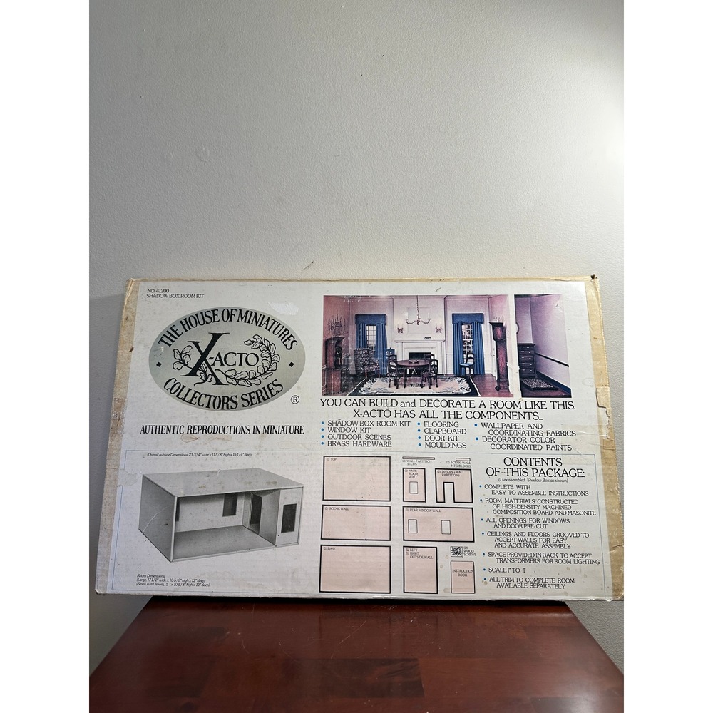 X-Acto House of Miniatures Shadow Box Room Kit 41200 Vintage 1:12 Dollhouse